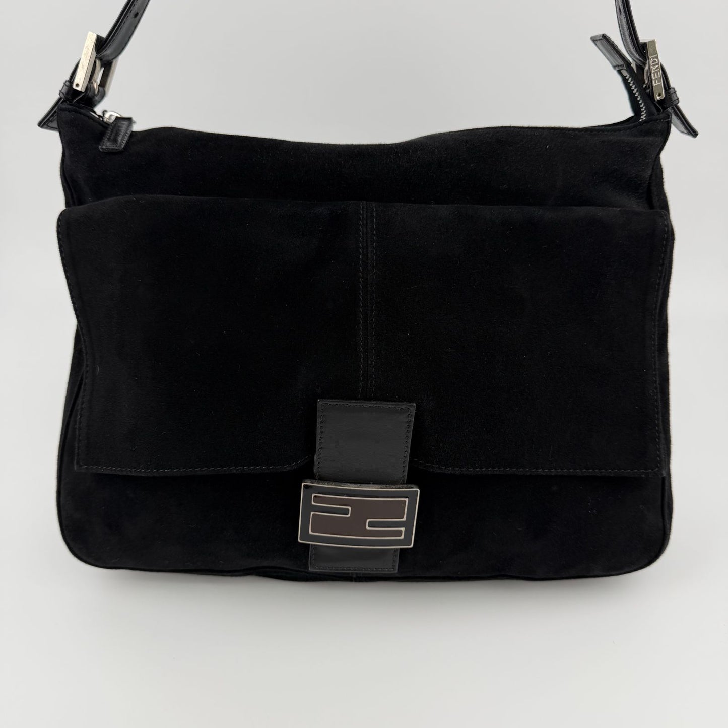 Fendi Shoulder Bag Black Suede Vintage — view 3
