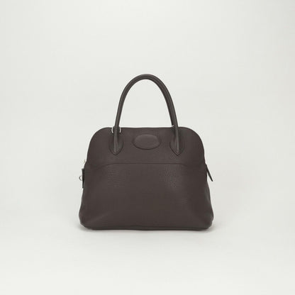 Hermes Bolide 31 Tote Shoulder Bag Taurillon Clemence Havane Brown Silver 2-Way