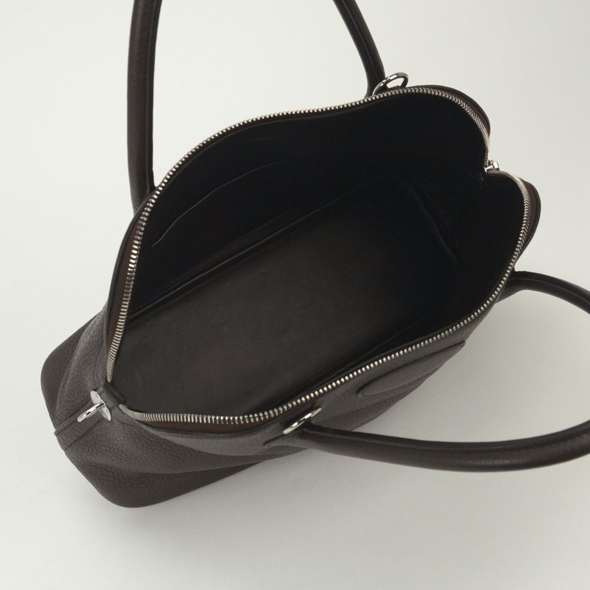Hermes Bolide 31 Tote Shoulder Bag Taurillon Clemence Havane Brown Silver 2-Way — view 8