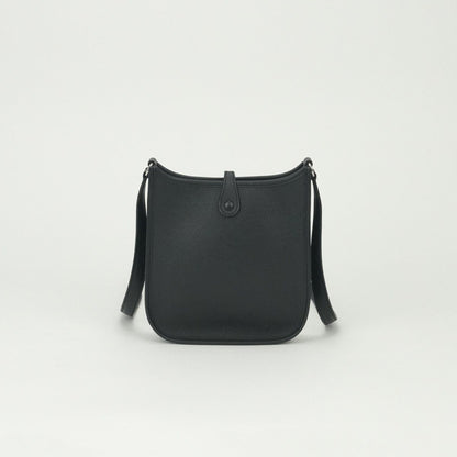 Hermes Evelyne TPM Shoulder Bag Epsom Noir Black Silver Veau — view 3