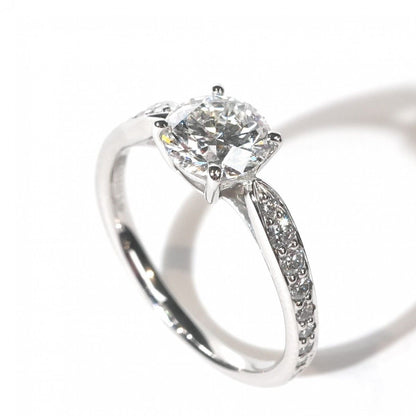 Tiffany & Co Round Brilliant Engagement Ring Diamond Platinum Band Harmony — view 2