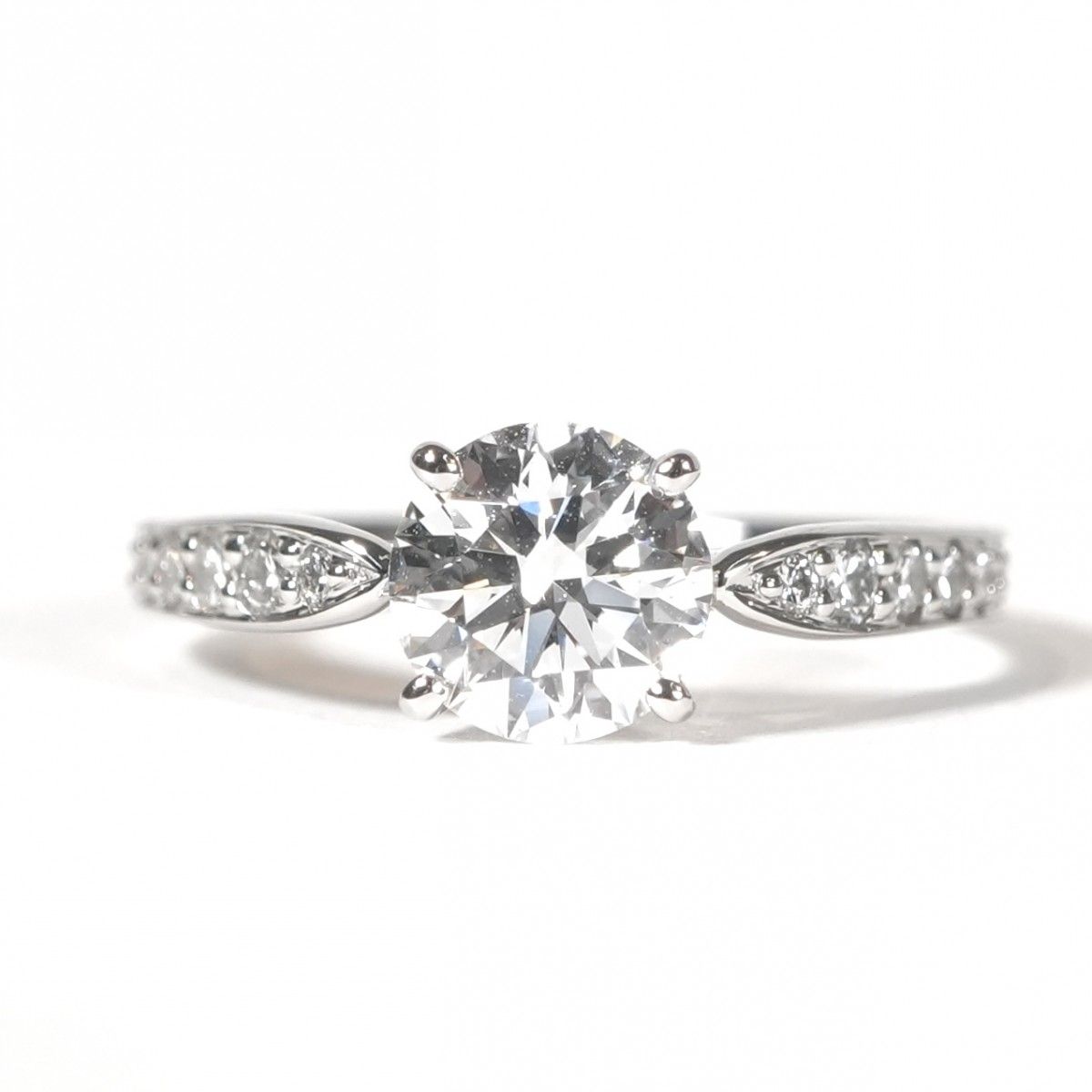 Tiffany & Co Round Brilliant Engagement Ring Diamond Platinum Band Harmony