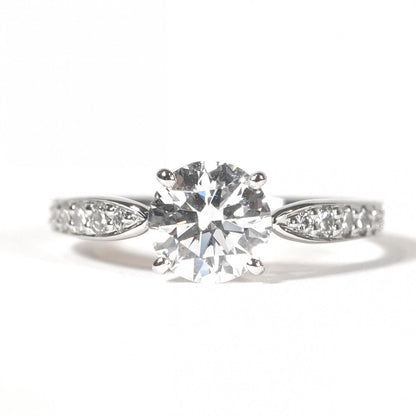 Tiffany & Co Round Brilliant Engagement Ring Diamond Platinum Band Harmony