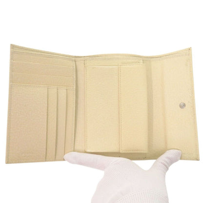 Prada Leather Corda Beige Trifold Wallet — view 5