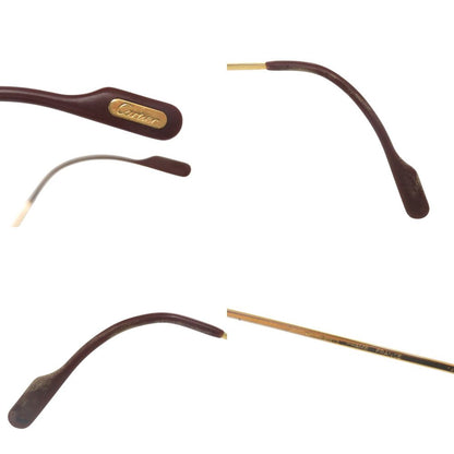 Cartier Teardrop Metal Gold Bordeaux Sunglasses Eyewear — view 9