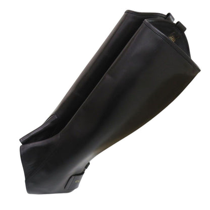 Dior Long Boots Cover 38 Gunmetal Leather Black Shoes