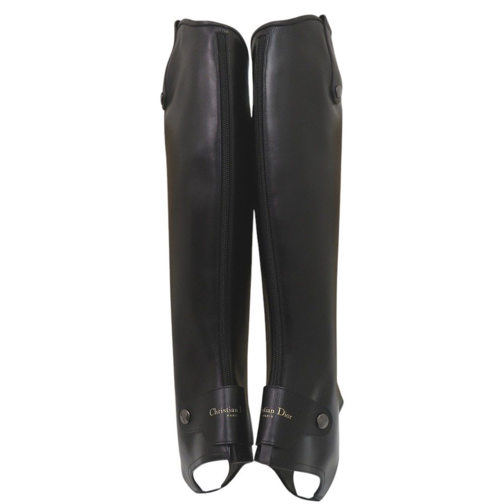 Dior Long Boots Cover 38 Gunmetal Leather Black Shoes — view 3