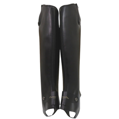 Dior Long Boots Cover 38 Gunmetal Leather Black Shoes — view 3