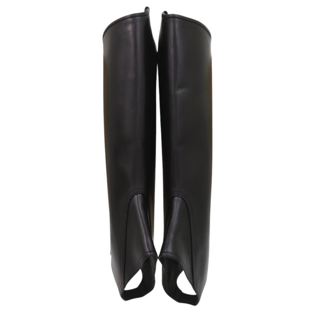 Dior Long Boots Cover 38 Gunmetal Leather Black Shoes — view 2