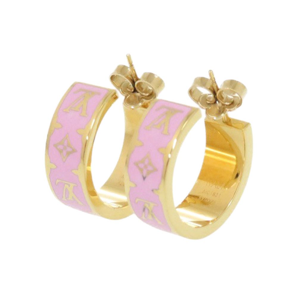 Louis Vuitton Earrings Nanogram Enamel Metal Pink — view 3