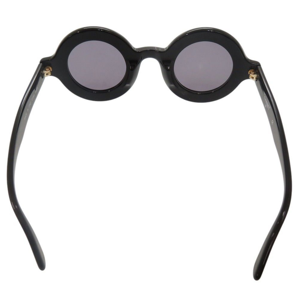 Chanel Vintage CC Logo Round Acetate Black Sunglasses Eyewear — view 3