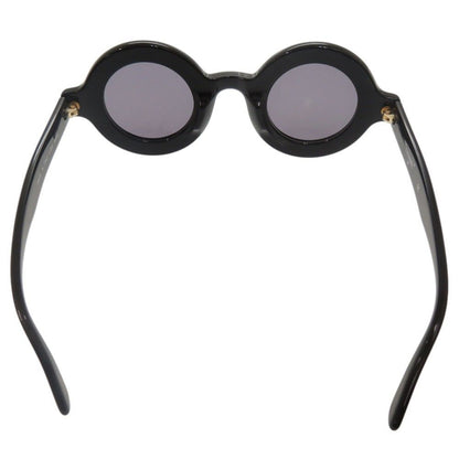 Chanel Vintage CC Logo Round Acetate Black Sunglasses Eyewear — view 3