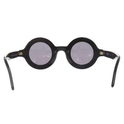 Chanel Vintage CC Logo Round Acetate Black Sunglasses Eyewear — view 4