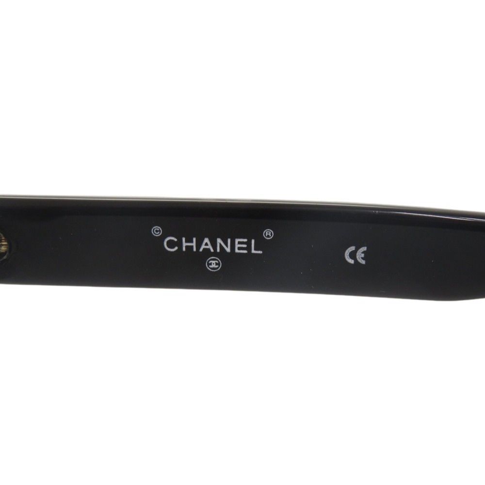 Chanel Vintage CC Logo Round Acetate Black Sunglasses Eyewear — view 5