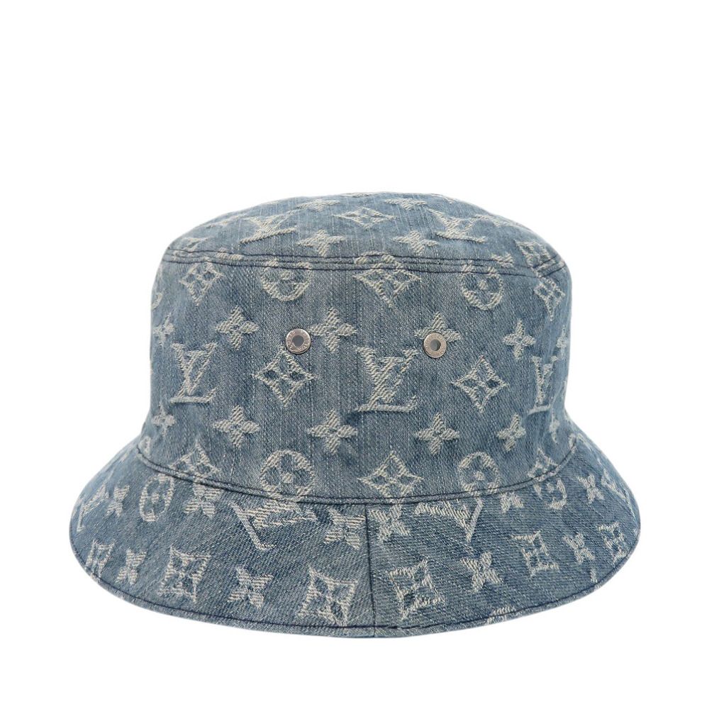 Louis Vuitton Bucket Hat Monogram Essential Reversible Cotton Blue Hat — view 4