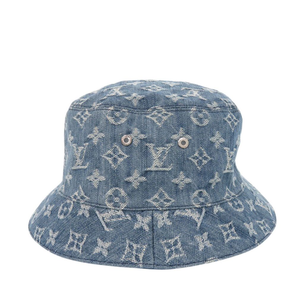 Louis Vuitton Bucket Hat Monogram Essential Reversible Cotton Blue Hat — view 2