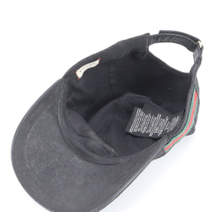 Gucci GG Canvas Sherry Line Baseball Cap Hat Black Ree — view 5
