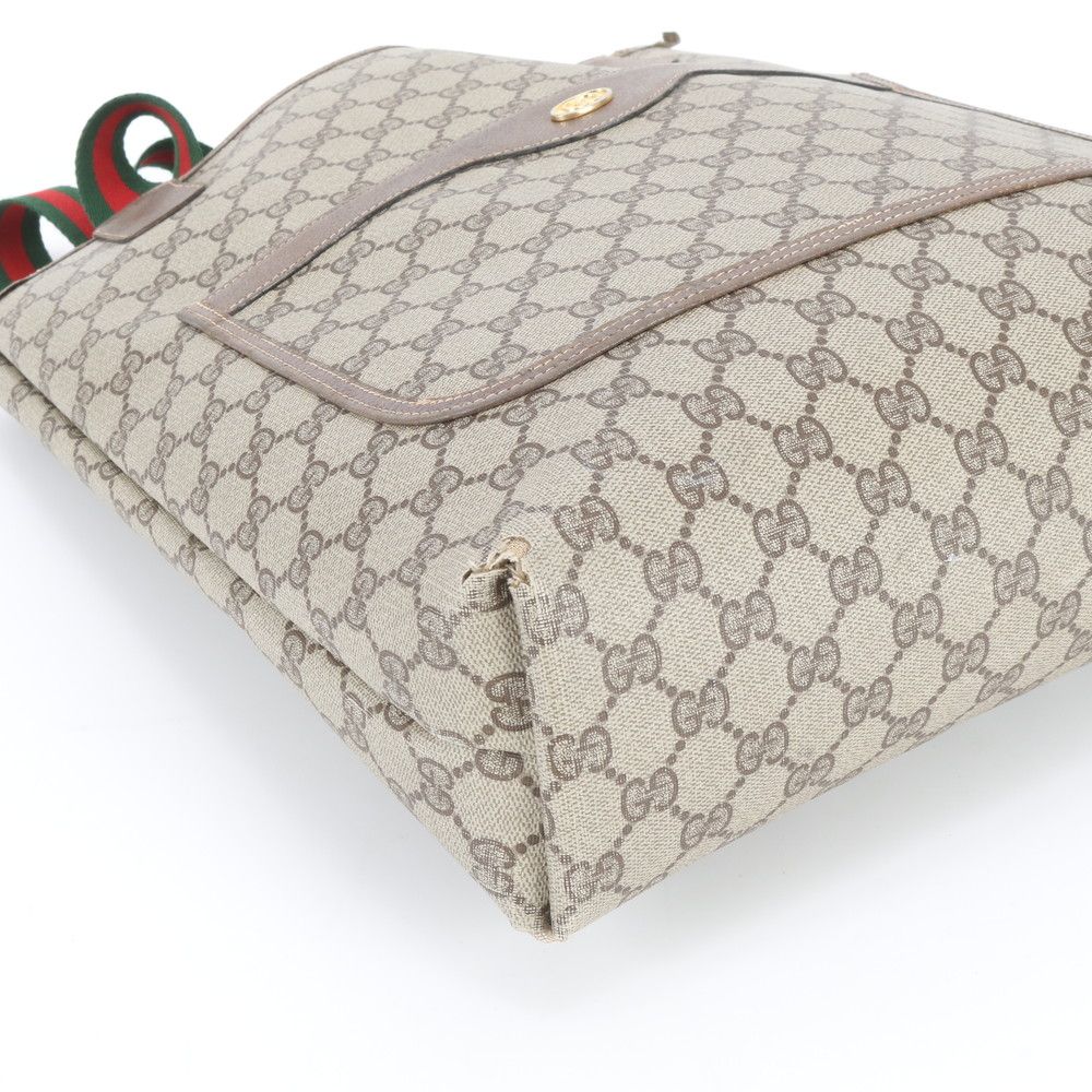 Gucci GG Supreme Sherry Line Leather Tote Shoulder Business Document Ene — view 4