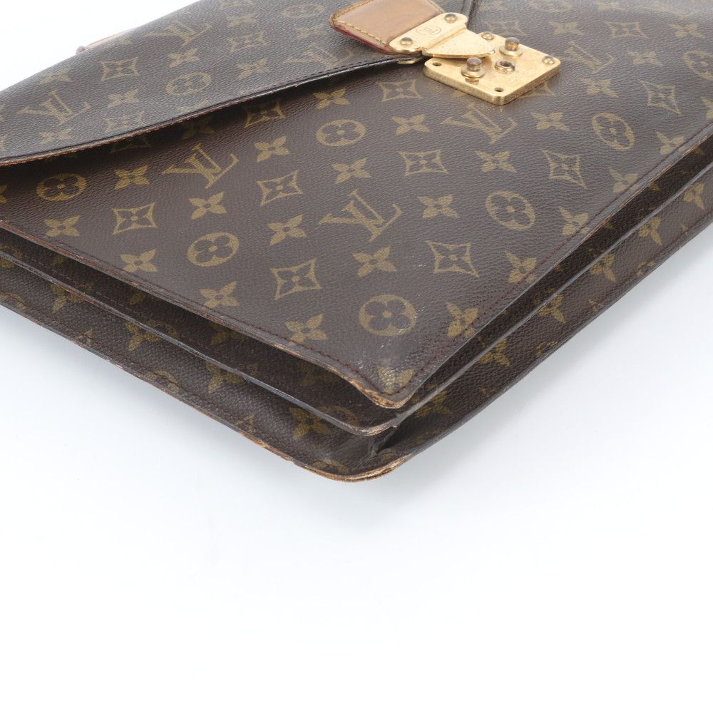 Louis Vuitton Monogram Serviette Conseil Leather Business Document Briefcase Ene — view 4
