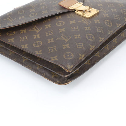 Louis Vuitton Monogram Serviette Conseil Leather Business Document Briefcase Ene — view 4