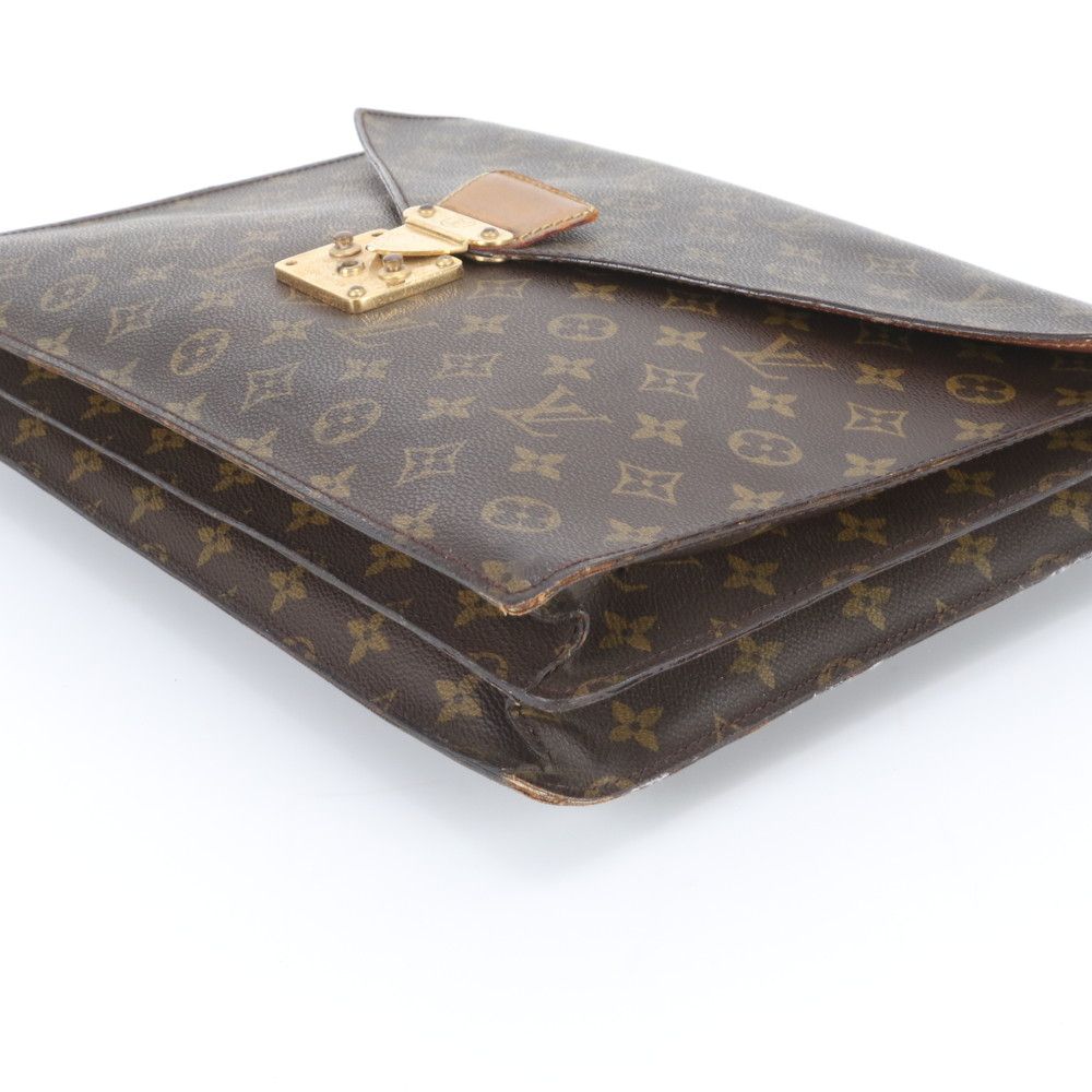 Louis Vuitton Monogram Serviette Conseil Leather Business Document Briefcase Ene — view 6