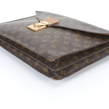 Louis Vuitton Monogram Serviette Conseil Leather Business Document Briefcase Ene — view 6