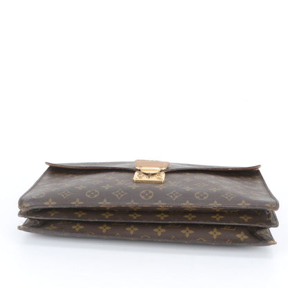 Louis Vuitton Monogram Serviette Conseil Leather Business Document Briefcase Ene — view 5