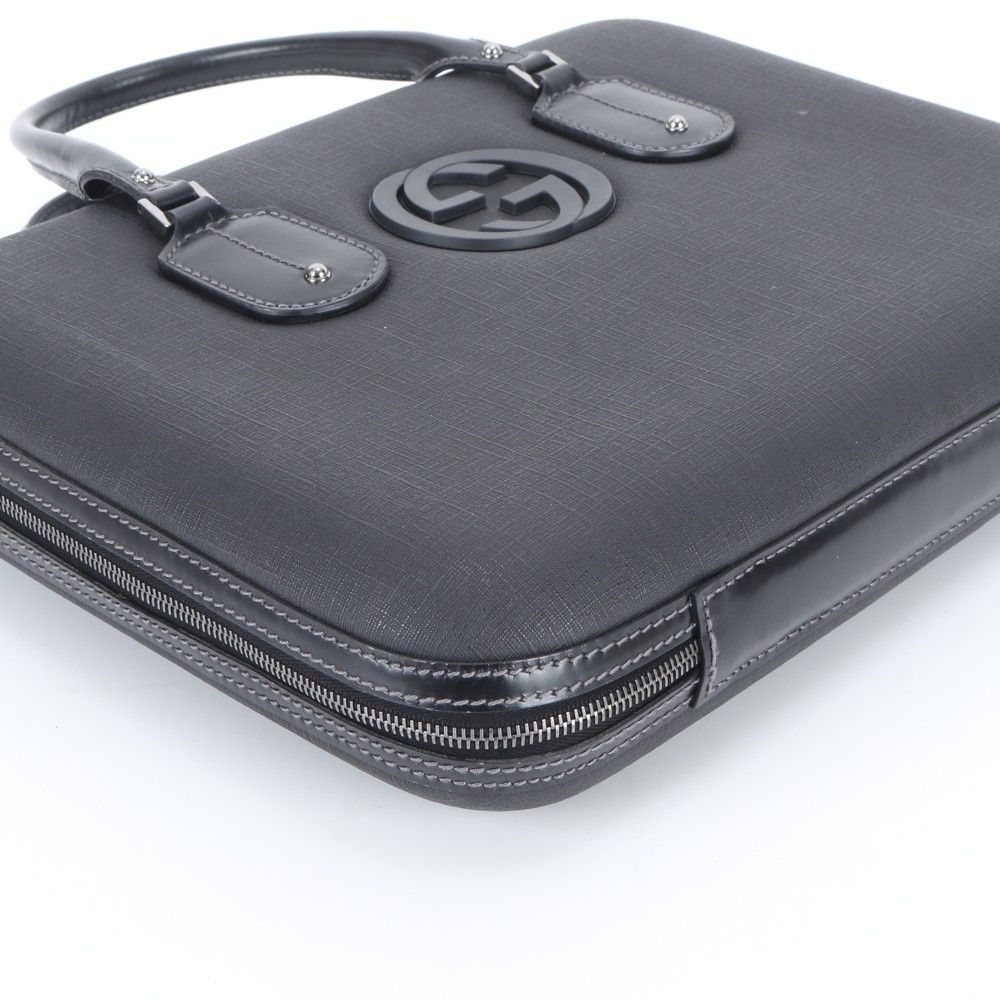 Gucci Interlocking Leather Business Document Briefcase Tote Ene — view 4