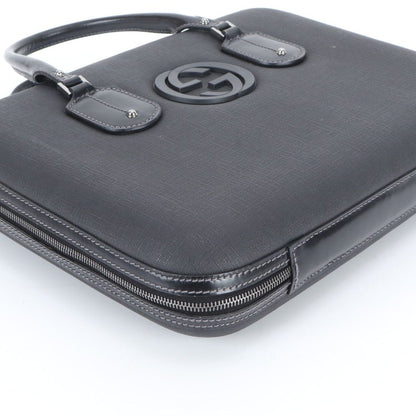 Gucci Interlocking Leather Business Document Briefcase Tote Ene — view 4