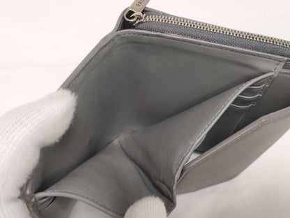 Balenciaga Trifold Wallet Envelope Gray Leather Compact Silver — view 7