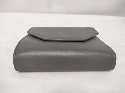 Balenciaga Trifold Wallet Envelope Gray Leather Compact Silver — view 3