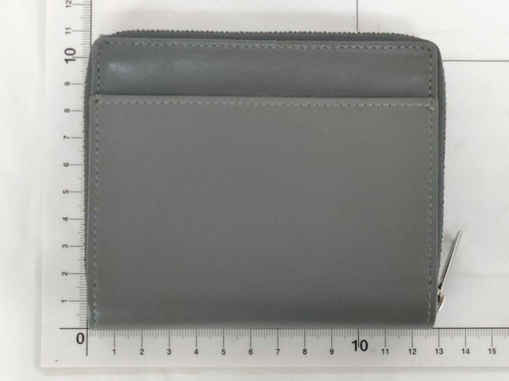 Balenciaga Trifold Wallet Envelope Gray Leather Compact Silver — view 2