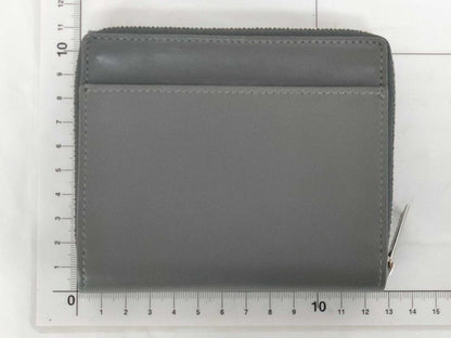 Balenciaga Trifold Wallet Envelope Gray Leather Compact Silver — view 2
