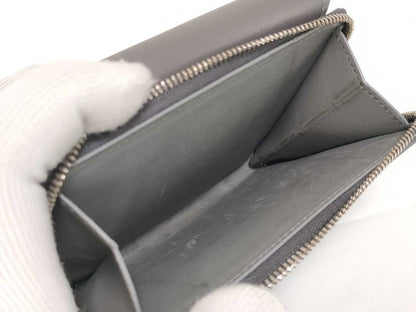 Balenciaga Trifold Wallet Envelope Gray Leather Compact Silver — view 8