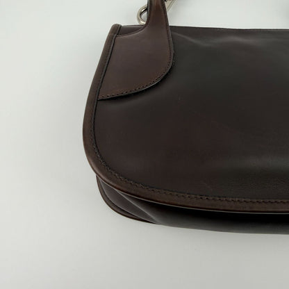 Prada Shoulder Bag Brown Leather Vintage — view 9