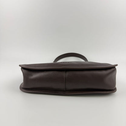 Prada Shoulder Bag Brown Leather Vintage — view 6