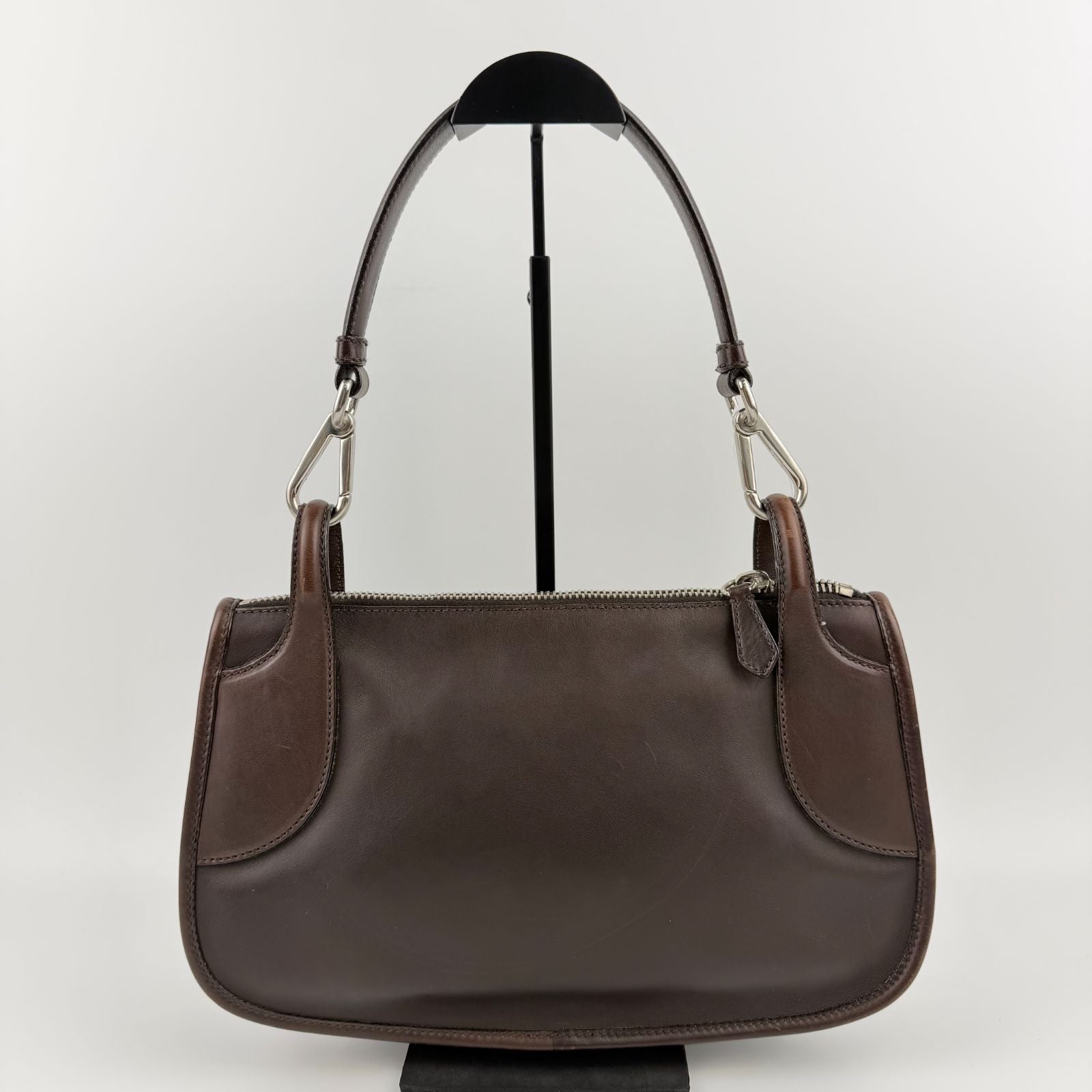 Prada Shoulder Bag Brown Leather Vintage — view 3
