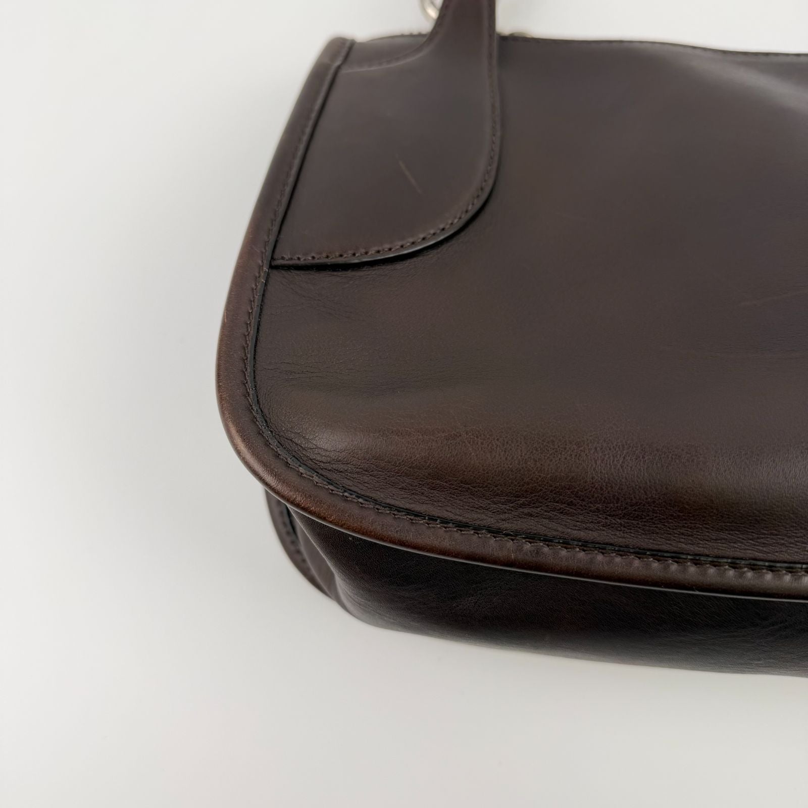Prada Shoulder Bag Brown Leather Vintage — view 7