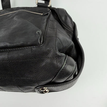 Chanel CC Logo Shoulder Bag Tote Black Leather 11 Vintage — view 7
