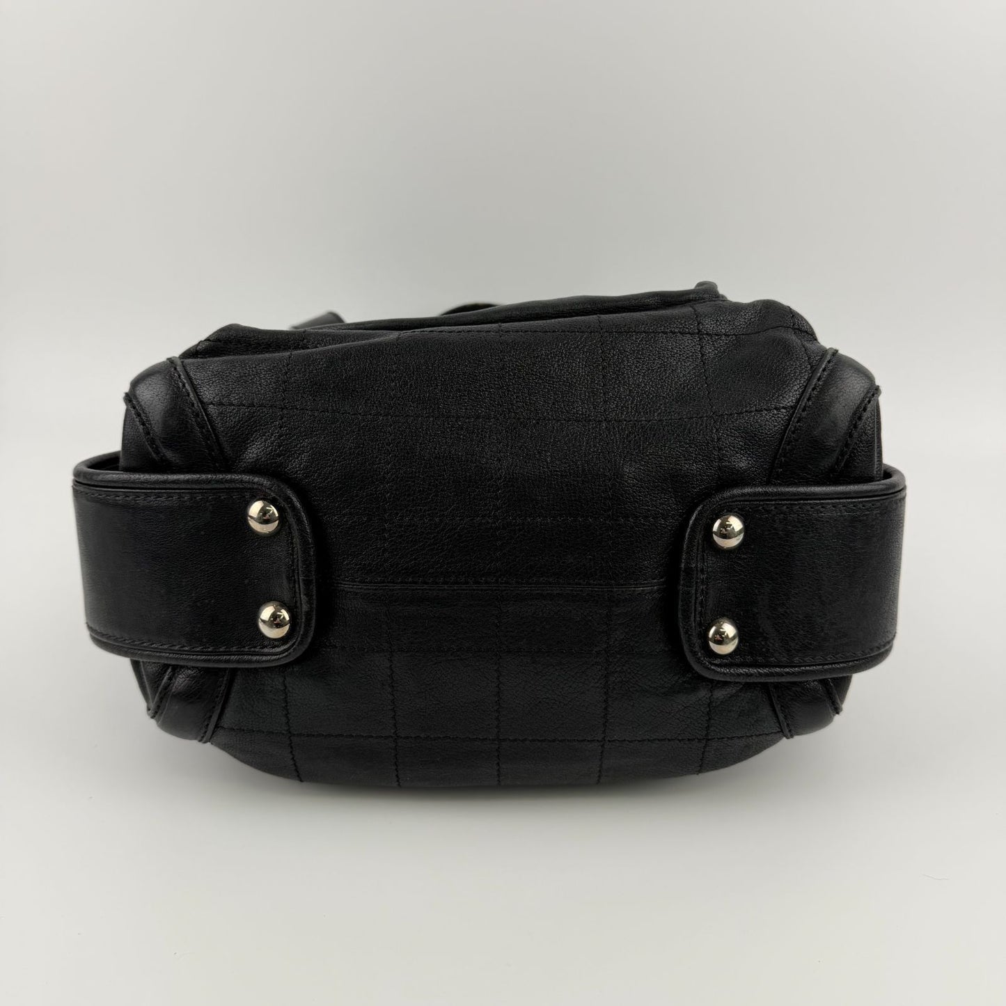 Chanel CC Logo Shoulder Bag Tote Black Leather 11 Vintage — view 6