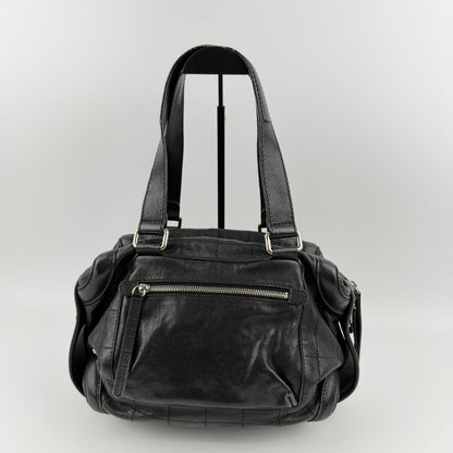 Chanel CC Logo Shoulder Bag Tote Black Leather 11 Vintage — view 3
