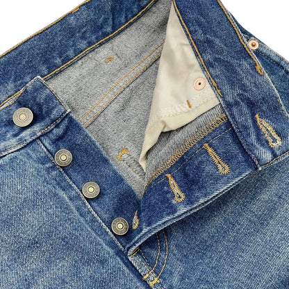 Gucci Pants Straight Denim Jeans 30 Cotton Logo Patch Blue — view 7