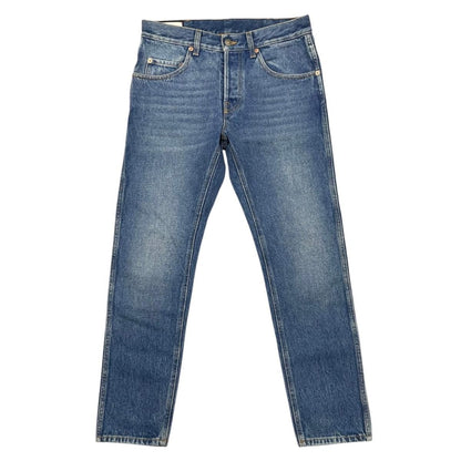Gucci Pants Straight Denim Jeans 30 Cotton Logo Patch Blue