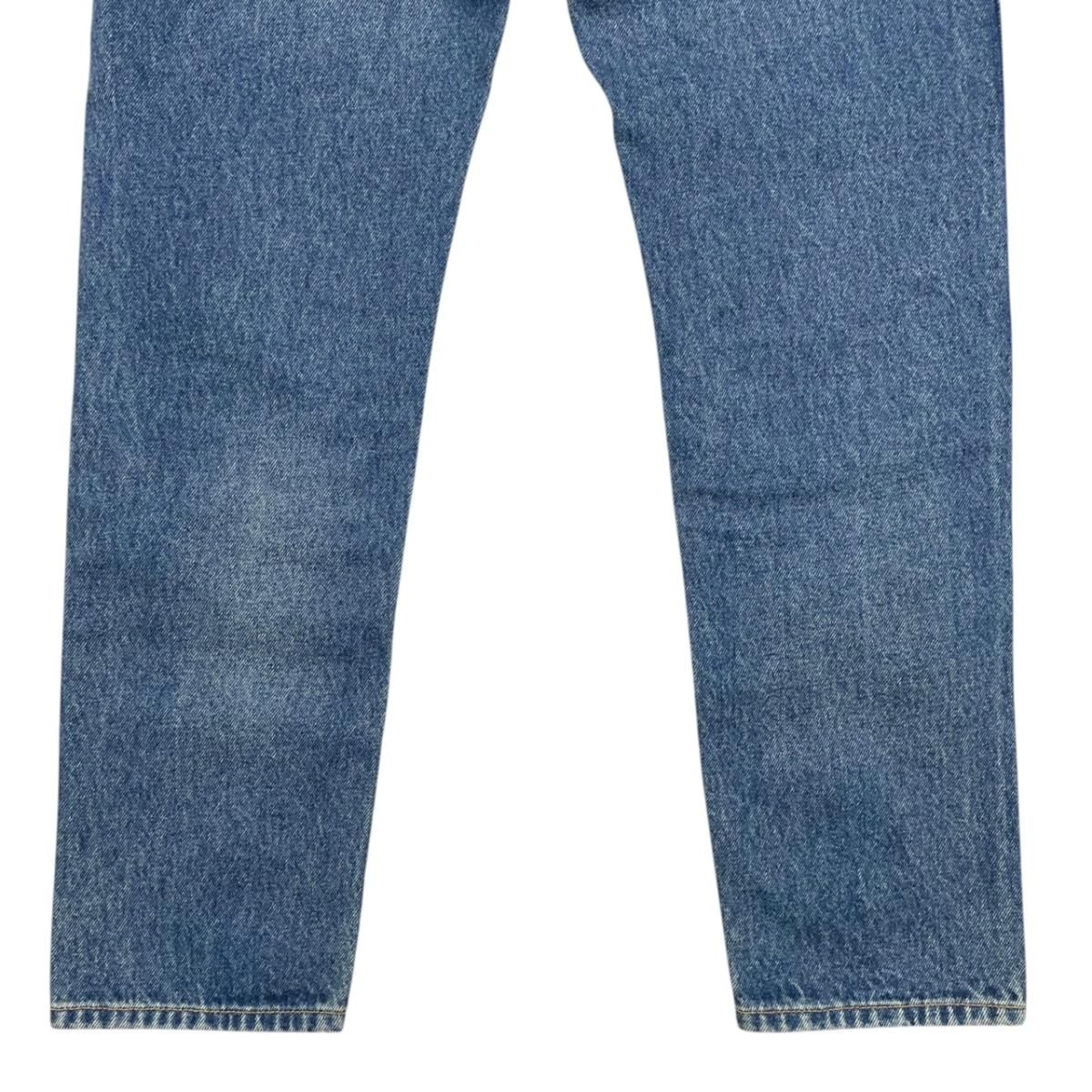 Gucci Pants Straight Denim Jeans 30 Cotton Logo Patch Blue — view 6