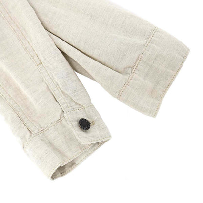 Prada Cotton Linen Zip Up Chambray Jacket Beige — view 5