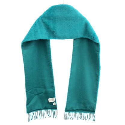 Max Mara Maxmara Teddy Bear Fringe Shawl Turquoise Blue — view 2