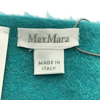 Max Mara Maxmara Teddy Bear Fringe Shawl Turquoise Blue — view 3
