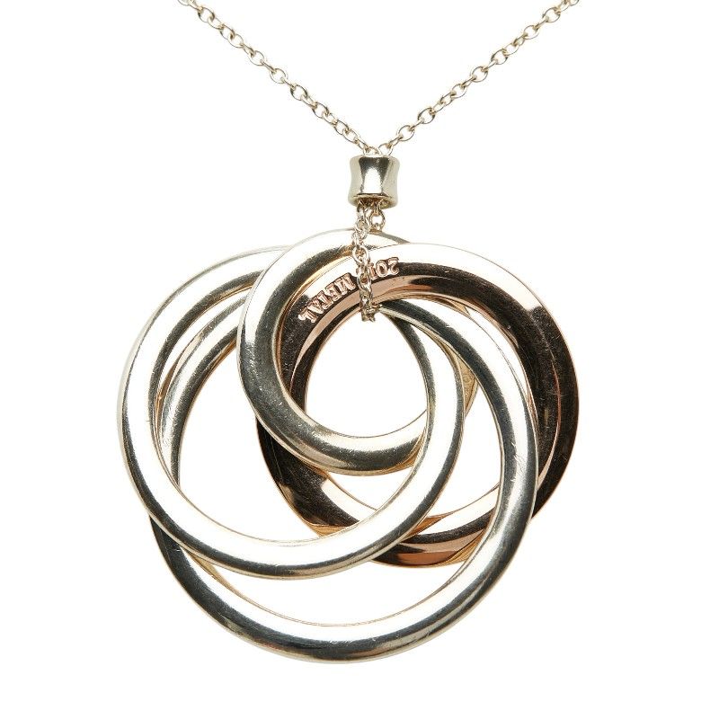 Tiffany & Co Interlocking Circle Necklace Silver Metal — view 2