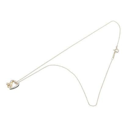 Tiffany & Co Heart Ribbon Necklace Silver 18k Yellow Gold Combination — view 4