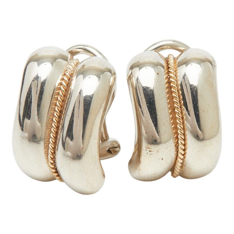 Tiffany & Co Twist Rope Silver Yellow Gold Combination 1 Earring